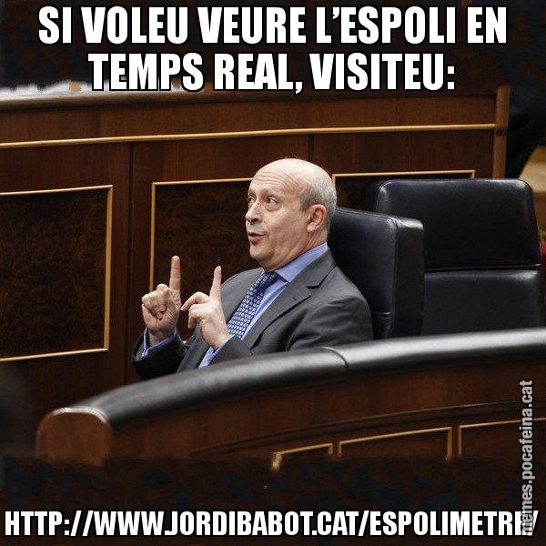 SI VOLEU VEURE L’ESPOLI EN TEMPS REAL, VISITEU: HTTP://WWW.JORDIBABOT.CAT/ESPOLIMETRE/ - Ministre Wert