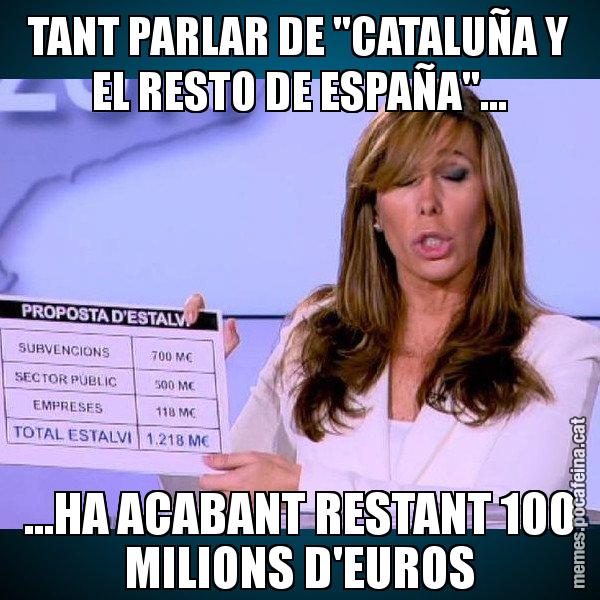 TANT PARLAR DE "CATALUÑA Y EL RESTO DE ESPAÑA"... ...HA ACABANT RESTANT 100 MILIONS D'EUROS - Alícia Paper i Suma