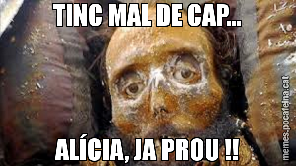 TINC MAL DE CAP... ALÍCIA, JA PROU !!