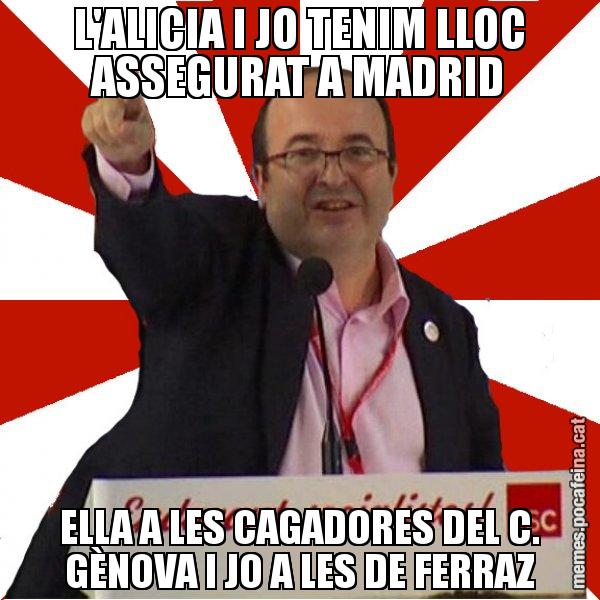 L'ALICIA I JO TENIM LLOC ASSEGURAT A MADRID ELLA A LES CAGADORES DEL C. GÈNOVA I JO A LES DE FERRAZ - Miquel Iceta