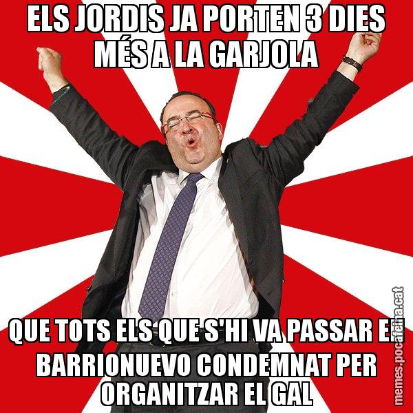 ELS JORDIS JA PORTEN 3 DIES MÉS A LA GARJOLA QUE TOTS ELS QUE S'HI VA PASSAR EN BARRIONUEVO CONDEMNAT PER ORGANITZAR EL GAL - Miquel Iceta - 27S