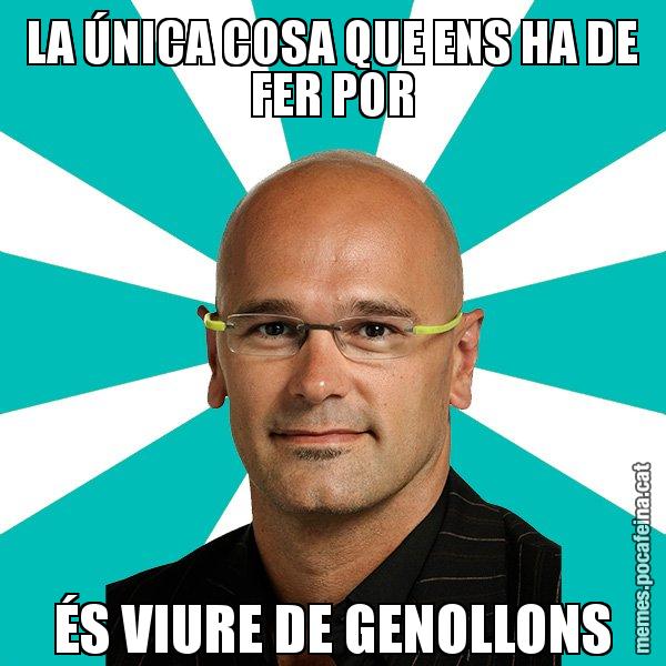 LA ÚNICA COSA QUE ENS HA DE FER POR ÉS VIURE DE GENOLLONS - Raül Romeva - 27S
