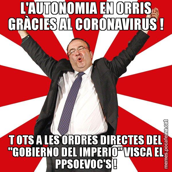 L'AUTONOMIA EN ORRIS GRÀCIES AL CORONAVIRUS ! T OTS A LES ORDRES DIRECTES DEL "GOBIERNO DEL IMPERIO" VISCA EL PPSOEVOC'S ! - Miquel Iceta - 27S