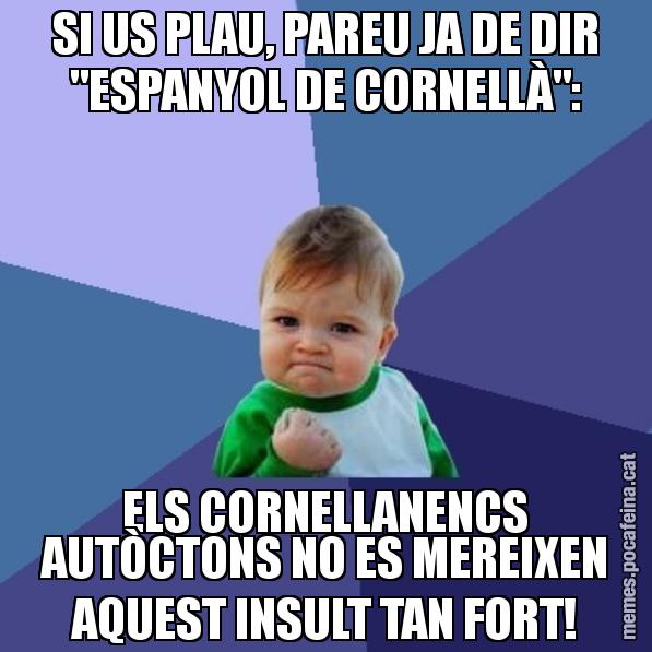 SI US PLAU, PAREU JA DE DIR "ESPANYOL DE CORNELLÀ": ELS CORNELLANENCS AUTÒCTONS NO ES MEREIXEN AQUEST INSULT TAN FORT! - Success Kid
