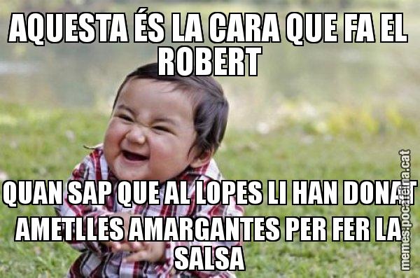 AQUESTA ÉS LA CARA QUE FA EL ROBERT QUAN SAP QUE AL LOPES LI HAN DONAT AMETLLES AMARGANTES PER FER LA SALSA - El diabòlic nen asiàtic