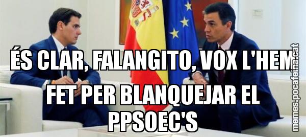 ÉS CLAR, FALANGITO, VOX L'HEM FET PER BLANQUEJAR EL PPSOEC'S