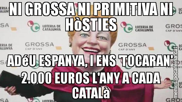 NI GROSSA NI PRIMITIVA NI HòSTIES ADéU ESPANYA, I ENS 'TOCARAN' 2.000 EUROS L'ANY A CADA CATALà - La Grossa de cap d'any