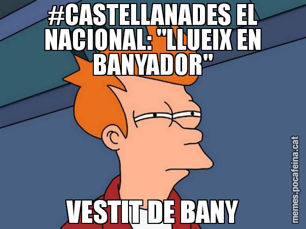 #CASTELLANADES EL NACIONAL: "LLUEIX EN BANYADOR" VESTIT DE BANY - Futurama Fry