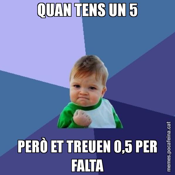 QUAN TENS UN 5 PERÒ ET TREUEN 0,5 PER FALTA - Success Kid