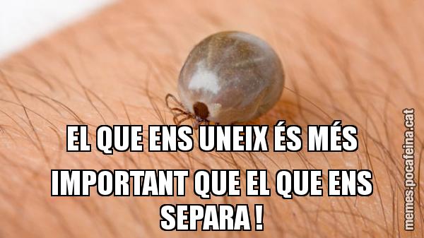 EL QUE ENS UNEIX ÉS MÉS IMPORTANT QUE EL QUE ENS SEPARA !