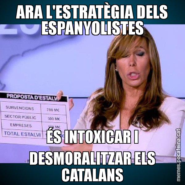 ARA L'ESTRATÈGIA DELS ESPANYOLISTES ÉS INTOXICAR I DESMORALITZAR ELS CATALANS - Alícia Paper i Suma