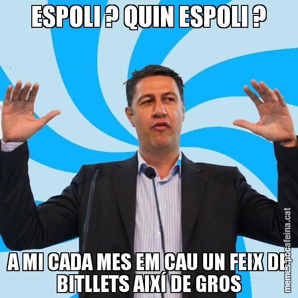 ESPOLI ? QUIN ESPOLI ? A MI CADA MES EM CAU UN FEIX DE BITLLETS AIXÍ DE GROS - Xavier García Albiol - 27S