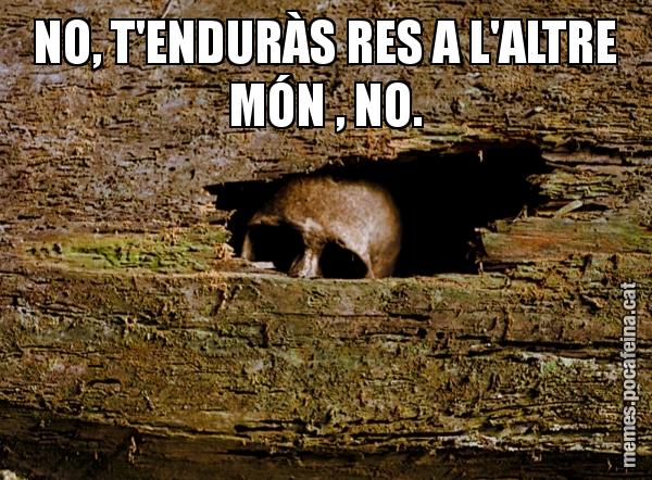 NO, T'ENDURÀS RES A L'ALTRE MÓN , NO.
