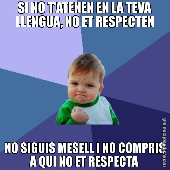 SI NO T'ATENEN EN LA TEVA LLENGUA, NO ET RESPECTEN NO SIGUIS MESELL I NO COMPRIS A QUI NO ET RESPECTA - Success Kid