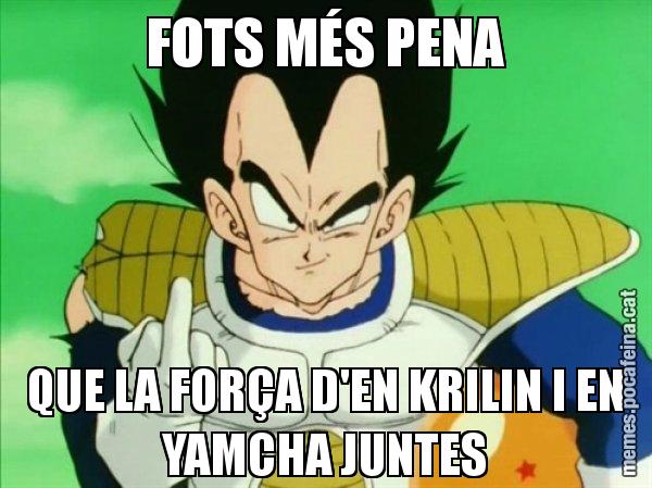 FOTS MÉS PENA QUE LA FORÇA D'EN KRILIN I EN YAMCHA JUNTES - Vegeta