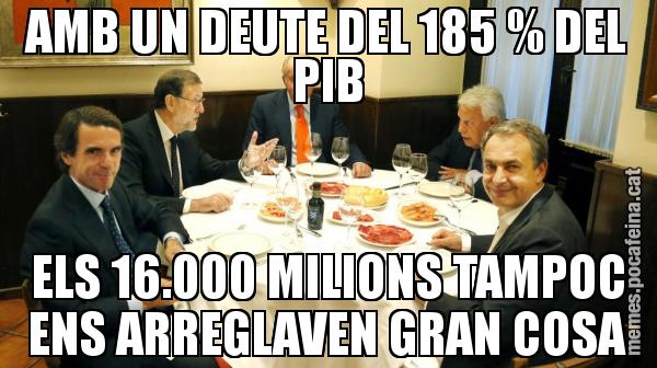 AMB UN DEUTE DEL 185 % DEL PIB ELS 16.000 MILIONS TAMPOC ENS ARREGLAVEN GRAN COSA
