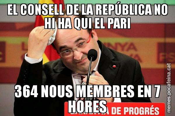 EL CONSELL DE LA REPÚBLICA NO HI HA QUI EL PARI 364 NOUS MEMBRES EN 7 HORES