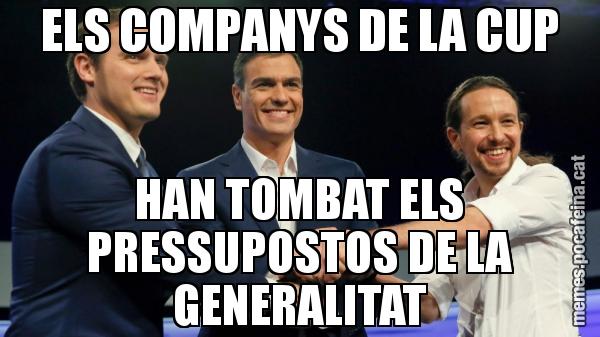 ELS COMPANYS DE LA CUP HAN TOMBAT ELS PRESSUPOSTOS DE LA GENERALITAT