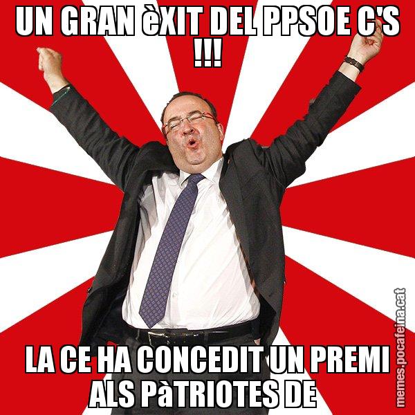 UN GRAN èXIT DEL PPSOE C'S !!! LA CE HA CONCEDIT UN PREMI ALS PàTRIOTES DE - Miquel Iceta - 27S