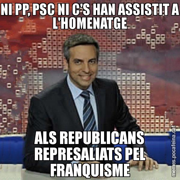 NI PP, PSC NI C'S HAN ASSISTIT A L'HOMENATGE ALS REPUBLICANS REPRESALIATS PEL FRANQUISME - Trollicer