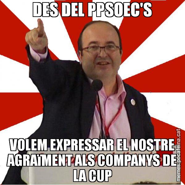 DES DEL PPSOEC'S VOLEM EXPRESSAR EL NOSTRE AGRAïMENT ALS COMPANYS DE LA CUP - Miquel Iceta