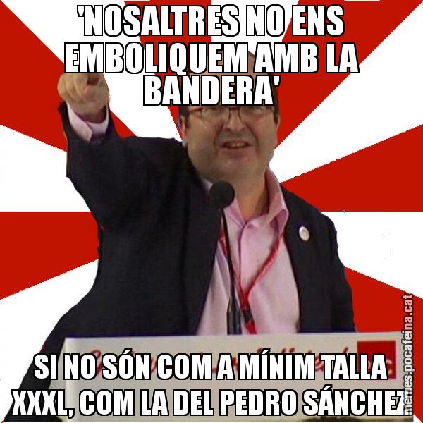 'NOSALTRES NO ENS EMBOLIQUEM AMB LA BANDERA' SI NO SÓN COM A MÍNIM TALLA XXXL, COM LA DEL PEDRO SÁNCHEZ - Miquel Iceta