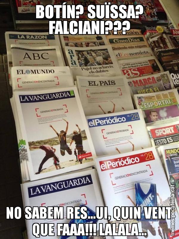 BOTÍN? SUÏSSA? FALCIANI??? NO SABEM RES...UI, QUIN VENT QUE FAAA!!! LALALA...