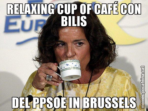 RELAXING CUP OF CAFÉ CON BILIS DEL PPSOE IN BRUSSELS - Ana Botella relaxing cup