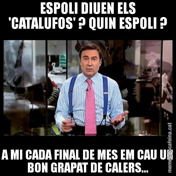 ESPOLI DIUEN ELS 'CATALUFOS' ? QUIN ESPOLI ? A MI CADA FINAL DE MES EM CAU UN BON GRAPAT DE CALERS... - Pedro J