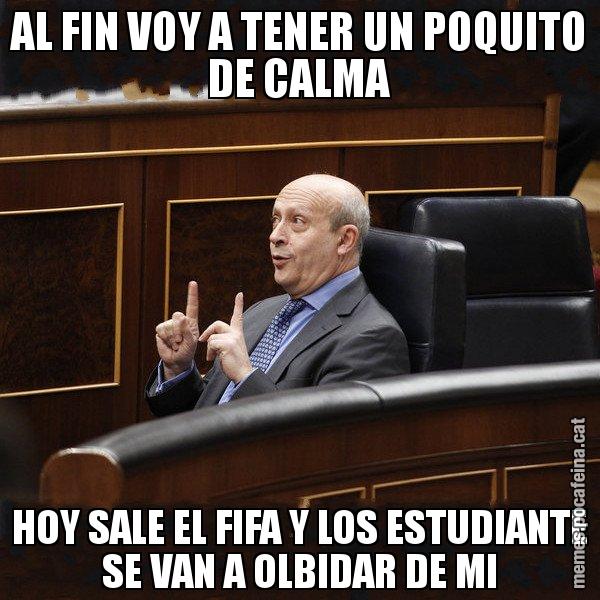 AL FIN VOY A TENER UN POQUITO DE CALMA HOY SALE EL FIFA Y LOS ESTUDIANTE SE VAN A OLBIDAR DE MI - Ministre Wert