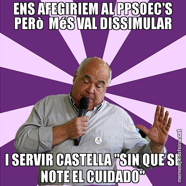ENS AFEGIRIEM AL PPSOEC'S PERò  MéS VAL DISSIMULAR I SERVIR CASTELLA "SIN QUE SE NOTE EL CUIDADO" - Lluís Rabell - 27S