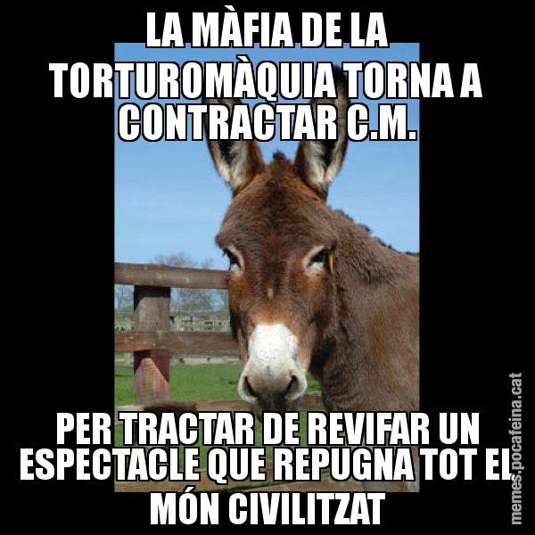 LA MÀFIA DE LA TORTUROMÀQUIA TORNA A CONTRACTAR C.M. PER TRACTAR DE REVIFAR UN ESPECTACLE QUE REPUGNA TOT EL MÓN CIVILITZAT - El burro Català