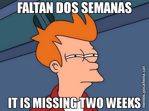 FALTAN DOS SEMANAS IT IS MISSING TWO WEEKS - Futurama Fry