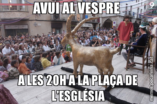 AVUI AL VESPRE  A LES 20H A LA PLAÇA DE L'ESGLÉSIA