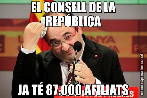 EL CONSELL DE LA REPÚBLICA JA TÉ 87.000 AFILIATS
