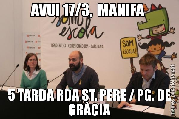 AVUI 17/3,  MANIFA  5 TARDA RDA ST. PERE / PG. DE GRÀCIA