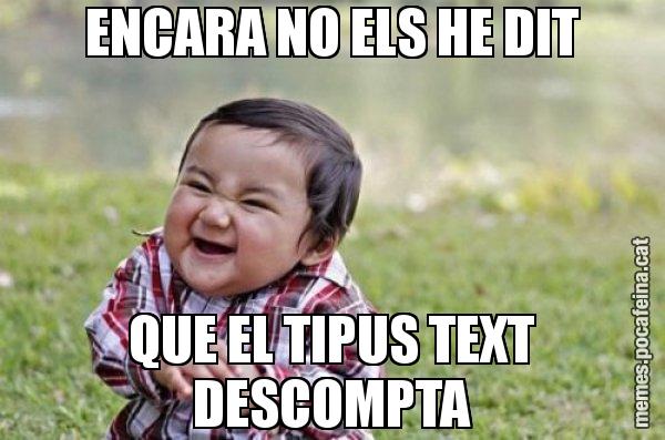 ENCARA NO ELS HE DIT QUE EL TIPUS TEXT DESCOMPTA - El diabòlic nen asiàtic