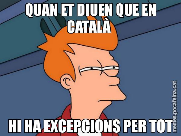 QUAN ET DIUEN QUE EN CATALÀ  HI HA EXCEPCIONS PER TOT - Futurama Fry