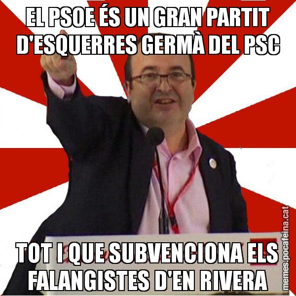 EL PSOE ÉS UN GRAN PARTIT D'ESQUERRES GERMÀ DEL PSC TOT I QUE SUBVENCIONA ELS FALANGISTES D'EN RIVERA - Miquel Iceta