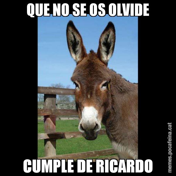 QUE NO SE OS OLVIDE CUMPLE DE RICARDO - El burro Català