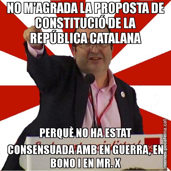 NO M'AGRADA LA PROPOSTA DE CONSTITUCIÓ DE LA REPÚBLICA CATALANA PERQUÈ NO HA ESTAT CONSENSUADA AMB EN GUERRA, EN BONO I EN MR. X - Miquel Iceta