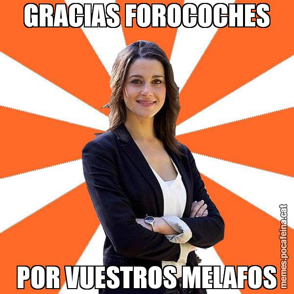 GRACIAS FOROCOCHES POR VUESTROS MELAFOS - Inés Arrimadas - 27S