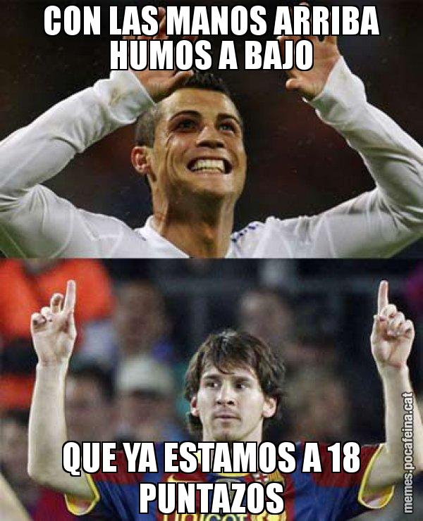 CON LAS MANOS ARRIBA HUMOS A BAJO QUE YA ESTAMOS A 18 PUNTAZOS - Messi VS Cristiano