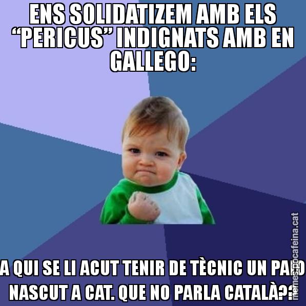 ENS SOLIDATIZEM AMB ELS “PERICUS” INDIGNATS AMB EN GALLEGO: A QUI SE LI ACUT TENIR DE TÈCNIC UN PAIO NASCUT A CAT. QUE NO PARLA CATALÀ?? - Success Kid