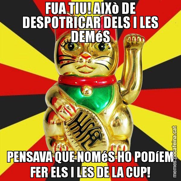 FUA TIU! AIXò DE DESPOTRICAR DELS I LES DEMéS PENSAVA QUE NOMéS HO PODíEM FER ELS I LES DE LA CUP! - El Gat de la Cup - 27S