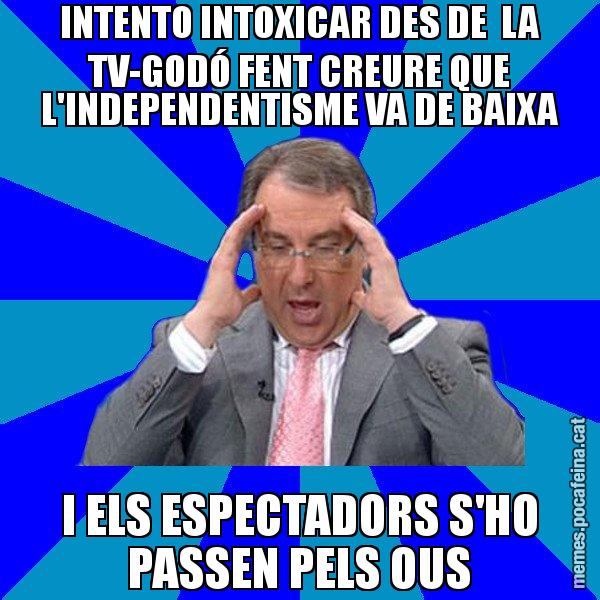 INTENTO INTOXICAR DES DE  LA TV-GODÓ FENT CREURE QUE L'INDEPENDENTISME VA DE BAIXA I ELS ESPECTADORS S'HO PASSEN PELS OUS - Cuní Telepatia