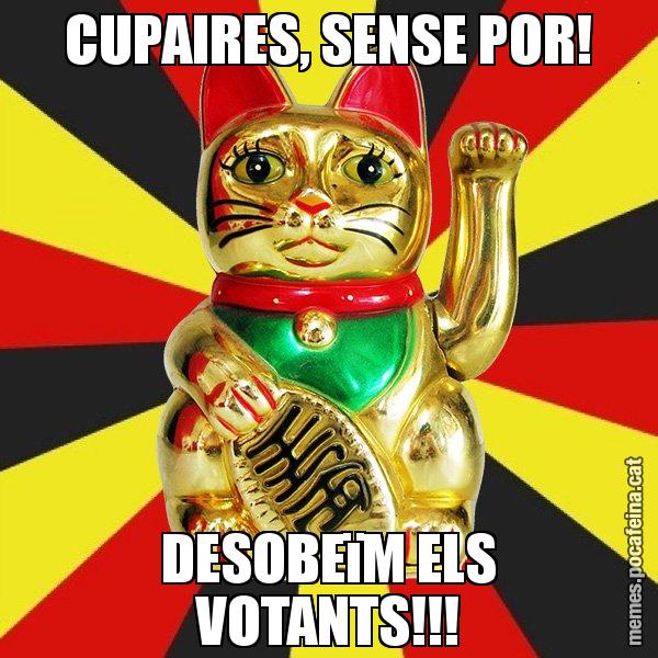CUPAIRES, SENSE POR! DESOBEïM ELS VOTANTS!!! - El Gat de la Cup - 27S