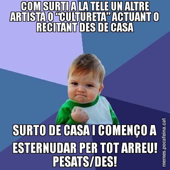 COM SURTI A LA TELE UN ALTRE ARTISTA O “CULTURETA” ACTUANT O RECITANT DES DE CASA SURTO DE CASA I COMENÇO A ESTERNUDAR PER TOT ARREU! PESATS/DES! - Success Kid