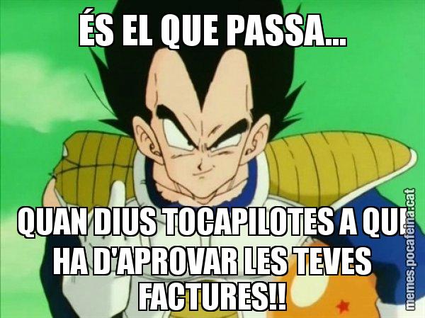 ÉS EL QUE PASSA... QUAN DIUS TOCAPILOTES A QUI HA D'APROVAR LES TEVES FACTURES!! - Vegeta