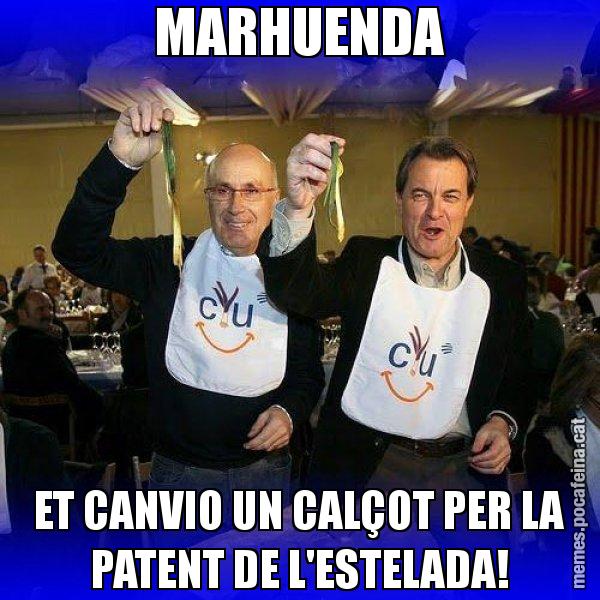 MARHUENDA ET CANVIO UN CALÇOT PER LA PATENT DE L'ESTELADA! - Calçotada CiU